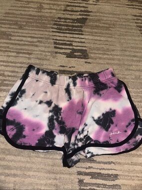 PINK Victoria's Secret Tie-Dye Athletic Shorts - Purple, Black, White
